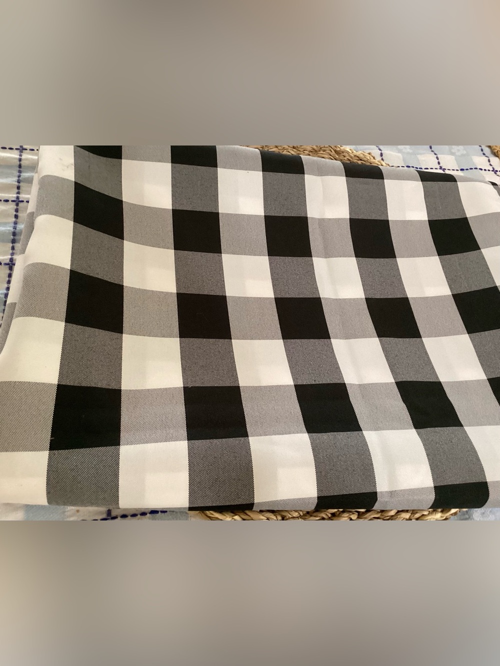 Black and White Buffalo Check Tablecloth.